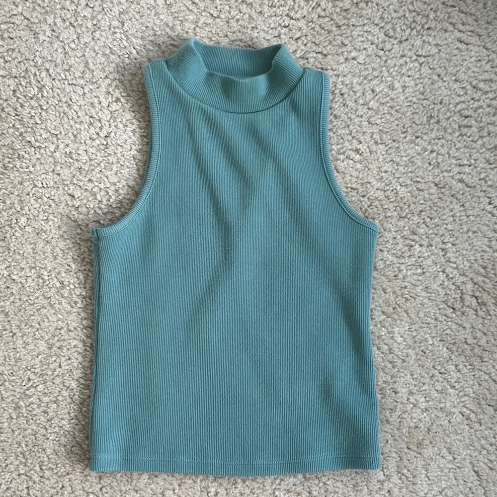 A New Day Ribbed Mock Neck Tank - XS